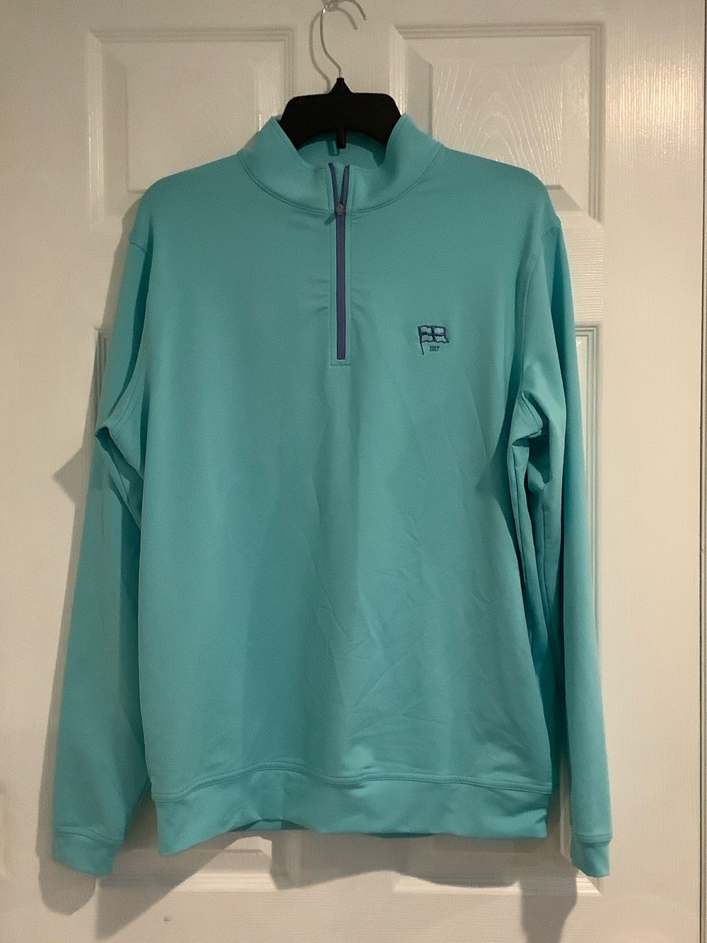 PETER MILLAR Turquoise Stretch 1/4 Zip Athletic Athleisure Golf Pullover Top M